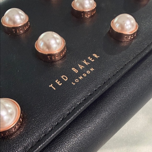 Ted Baker Black Pearl-Stud Bag Rose Gold + Pearls - Picture 13 of 16